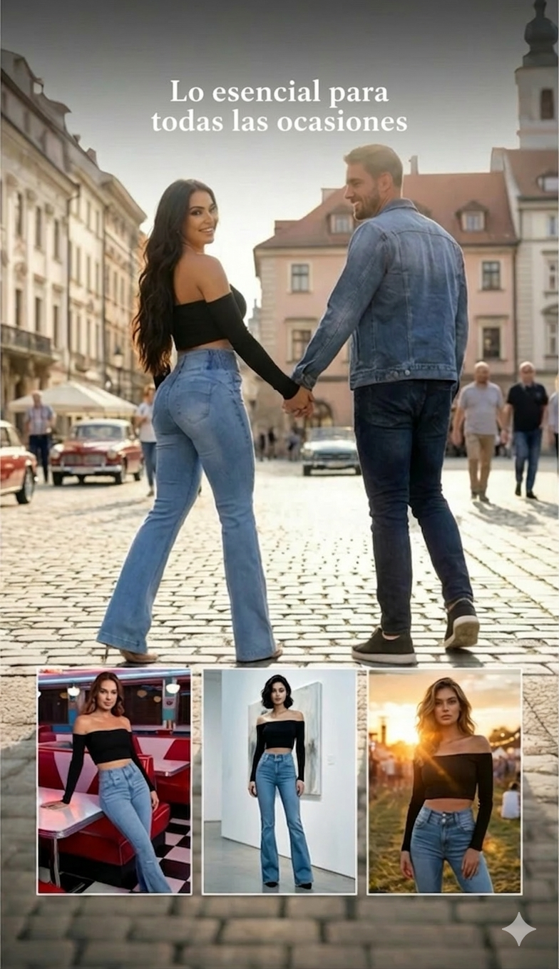 50% Descuento oferta por tiempo limitado💕Jean de campana y tiro alto👖