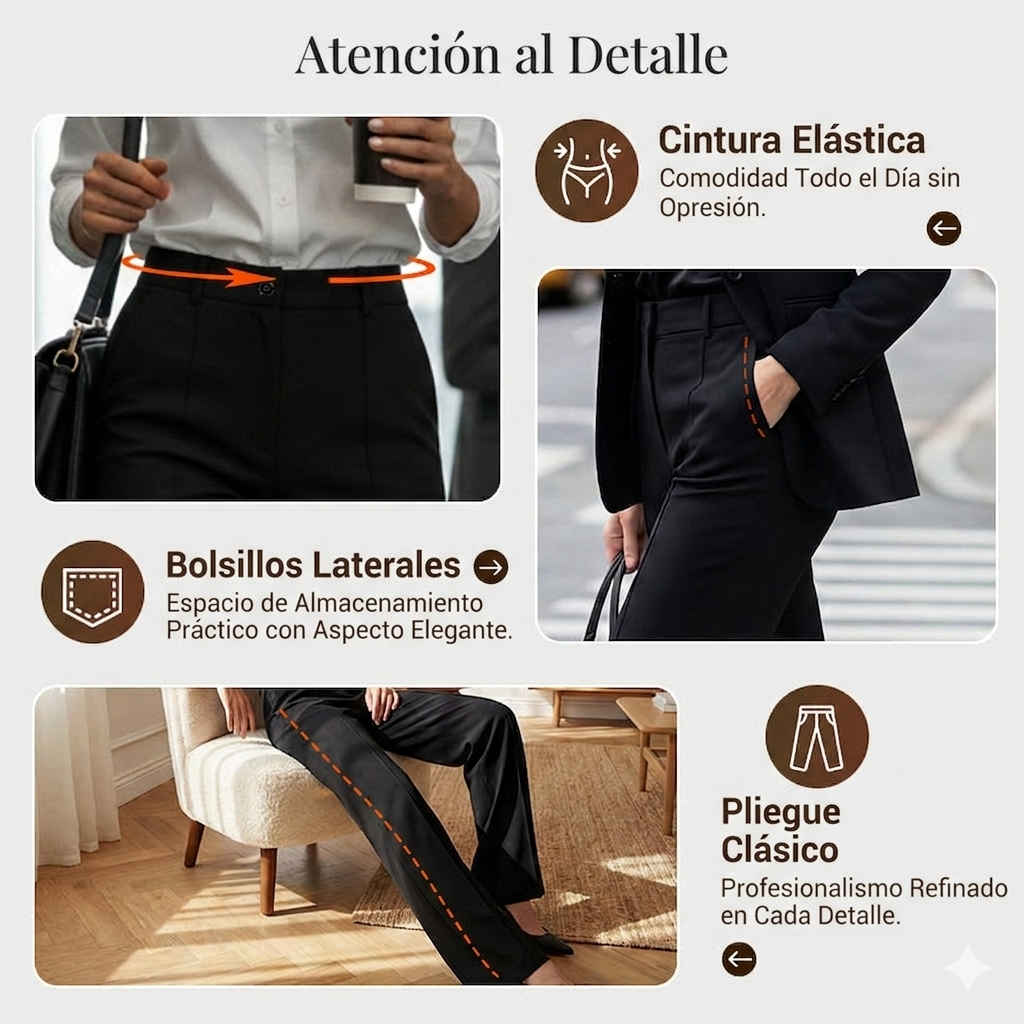 50% Descuento oferta por tiempo limitado ⏳Pantalon de Vestir de Tiro Alto