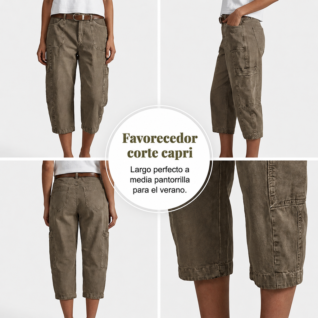 📢 Oferta de mitad de temporada: −50% por tiempo limitado ⏰👖 Pantalones cargo capri casuales para mujer: cómodos 3/4 con múltiples bolsillos, perfectos para el día a día, viajes y verano ☀️