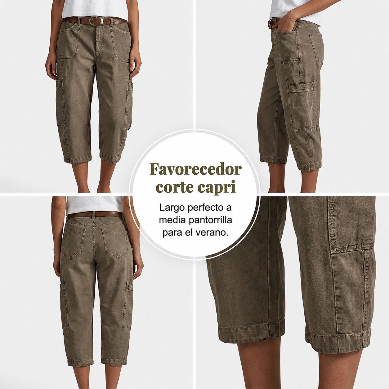 📢 Oferta de mitad de temporada: −50% por tiempo limitado ⏰👖 Pantalones cargo capri casuales para mujer: cómodos 3/4 con múltiples bolsillos, perfectos para el día a día, viajes y verano ☀️