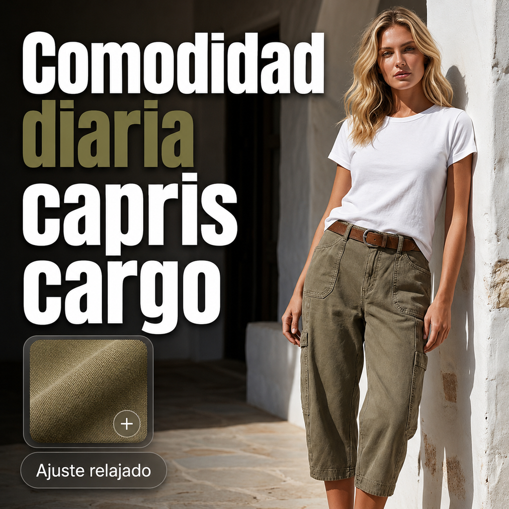 📢 Oferta de mitad de temporada: −50% por tiempo limitado ⏰👖 Pantalones cargo capri casuales para mujer: cómodos 3/4 con múltiples bolsillos, perfectos para el día a día, viajes y verano ☀️