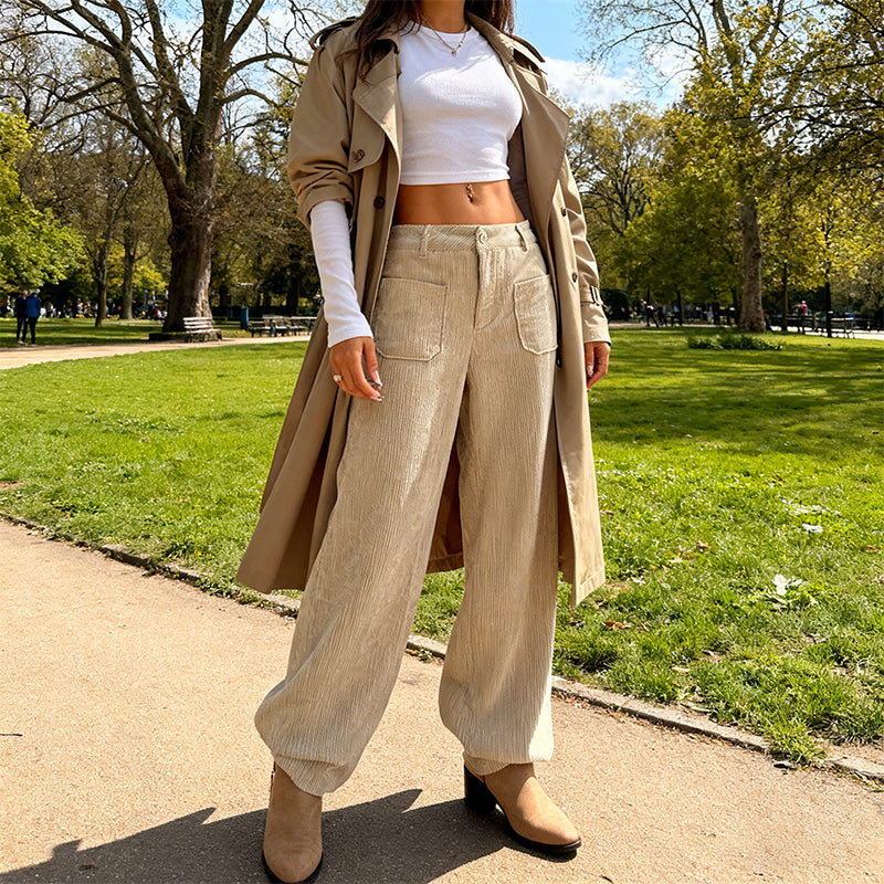 🔥50% Descuento🔥 Pantalon wide leg de pana