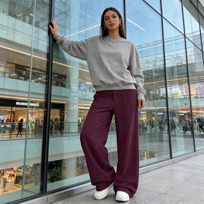 🔥50% Descuento🔥 Pantalon wide leg de pana