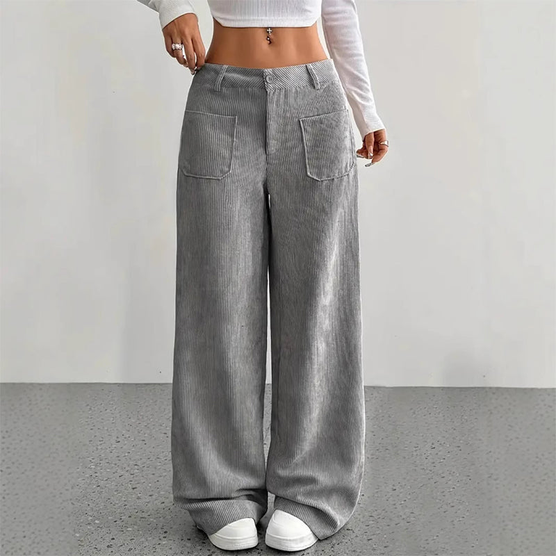 🔥50% Descuento🔥 Pantalon wide leg de pana