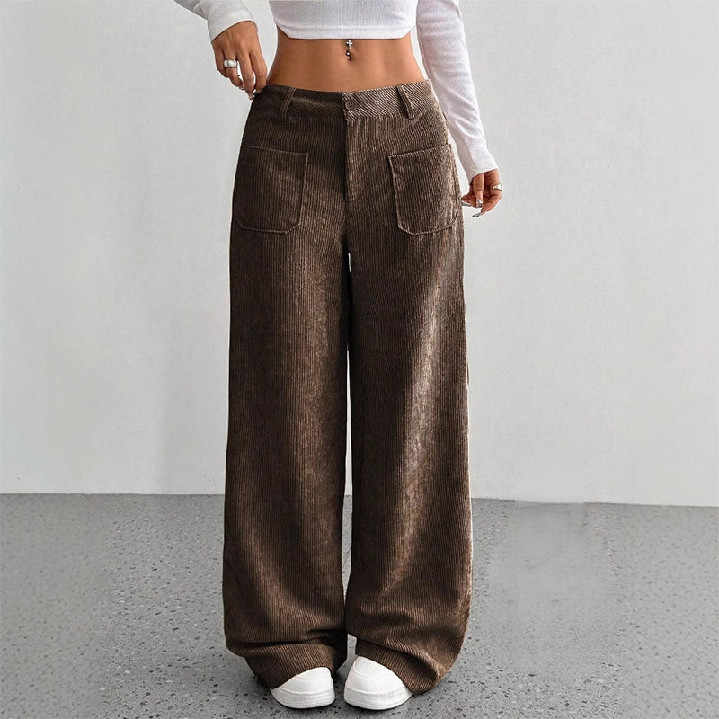 🔥50% Descuento🔥 Pantalon wide leg de pana