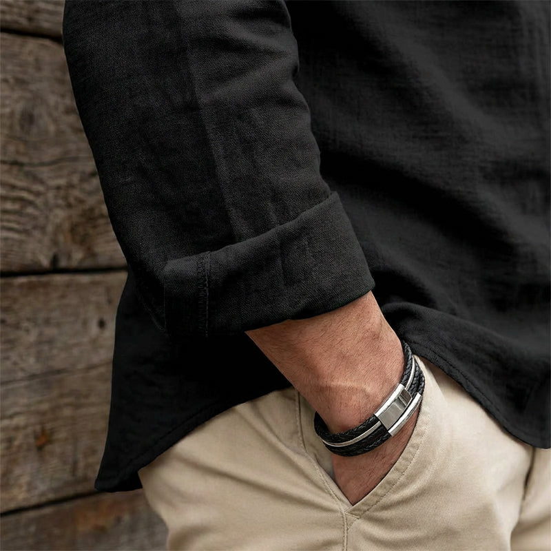 Camisa de Lino con Cuello Mao y Cordones